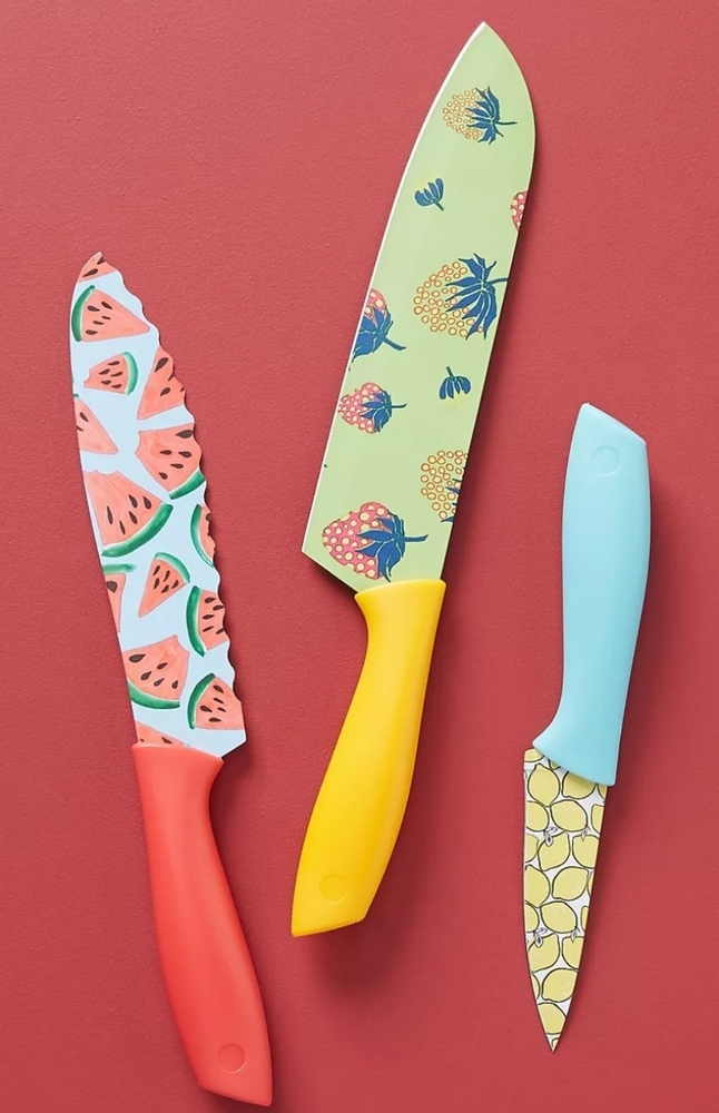 Anthropologie Colloquial Fruity Kitchen Knife Set